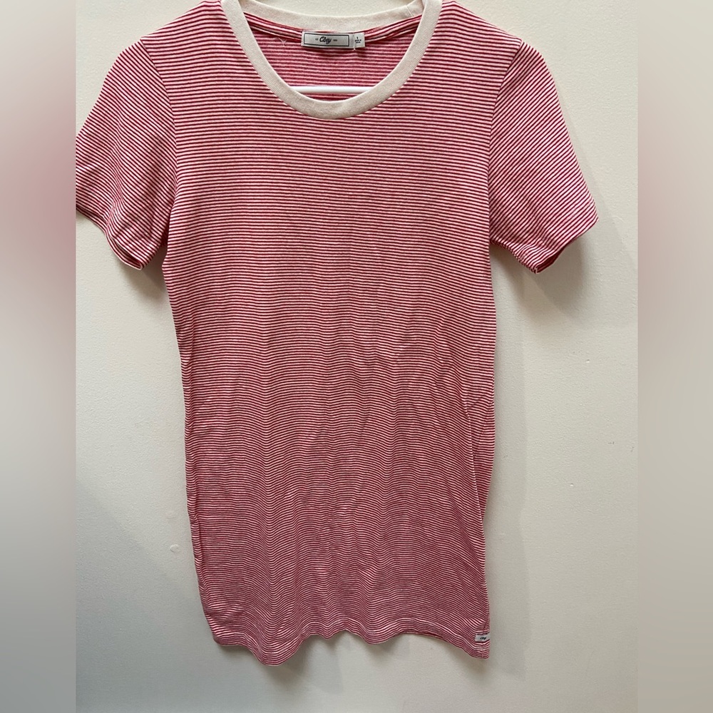 Obey t-shirt dress size small red white stripes